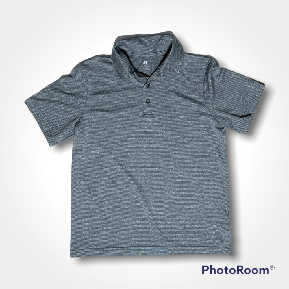 Champion Gray Pinstripe Active Wear Polo Shirt